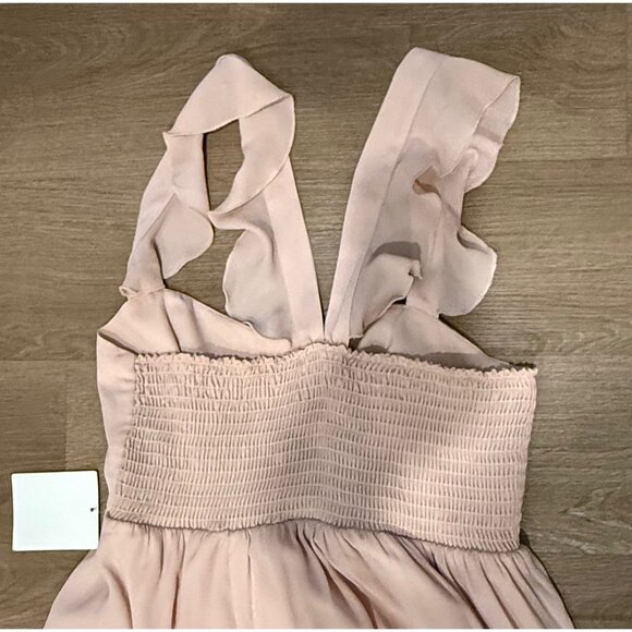 NWT Show Me Your Mumu Flowy Light Pink Maxi Dress With Ruffled Straps‎ & Smocked - Picture 4 of 9